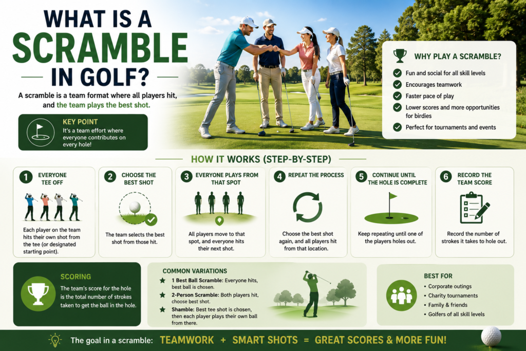 what is a scramble in golf​